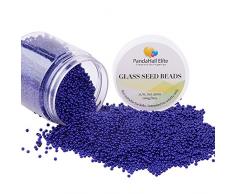 PandaHall Elite 100g 2mm Mini Perline Vetro 11/0 Semi Perline per Bigiotteria Perline Colorate Colore Blu per Accessori Bigiotteria