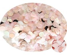 Coriandoli in oro rosa, multicolore, 1 cm rotondo, 40 g, 2000 pezzi – elegante e moderno decorazione per feste – compleanno, matrimonio, baby shower, Capodanno
