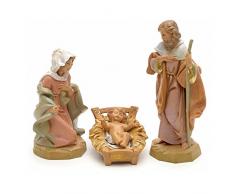 FONTANINI NATIVITA 12 CM TRE STATUETTE STATUINE PRESEPE IN RESINA
