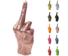 Candellana Candela in Forma di Un Dito Medio | FCK | Altezza: 20 cm | Oro Rosa | Durata: 30 Ore | Dimensioni di Una Mano Reale | Fatta a Mano nell’UE