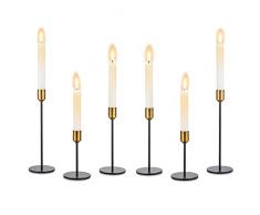 Inweder Portacandele Candeliere Deco Soggiorno - Set di 6 Portacandele Conici con Portacandele Parte Superiore in Ottone Centrotavola Adatto Candele 2cm Diametro Decorazioni la Casa Nozze