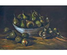 1art1 Vincent Van Gogh Poster Natura Morta con Una Coppa E Pere, 1885 Stampa dArte 120x80 cm