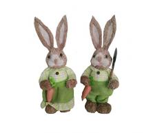 Ncbvixsw - Grazioso coniglietto in paglia, decorazione pasquale, per vacanze, giardino, matrimonio, 2 pezzi, decorazione divertente per feste e decorazioni per la casa m 6
