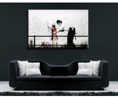 Banksy su Tela 100 x 70 cm teren! Stampa già montata sul telaio! Pop Art quadro Kunstdrucke, tele, immagini per decorazione - decorazione/Top 100 "Banksy" foto - Graffiti/Street Art Kunstdrucke