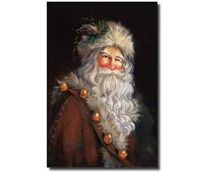LBMED Quadro su Tela Canvas Immagini Murali Poster di Capodanno di Babbo Natale per larredamento dellufficio Stampa Disegno Painting 19.7x27.6(50x70cm) Senza Cornice