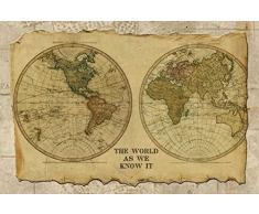 STAMPA su TELA ARROTOLATA Mappa antica i Albert Beth - Viaggiare orizzontale Canvas 380gr 100%cotone cm_64_X_96