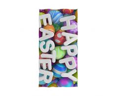 NaiiaN Hipster Lovely Art Colorate Uova di Pasqua Ospite Multiuso Assorbente per Bagno Home Hotel Palestra Spa Asciugamani Decorativi San Valentino Morbido Grande