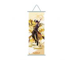 ZPPLD Poster Genshin Impact di Genshin Impact Zhongli Poster di Anime, grande figura anime, in tessuto per decorazione da parete, 70 x 25 cm
