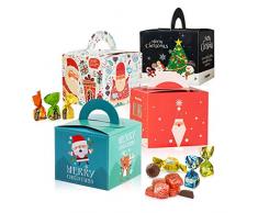 20pcs Scatola di Caramelle Babbo Natale Scatola della Vigilia di Natale Festa Confezione Regalo Scatola Candy Gadget Natalizi Scatole Regalo Adatto per Caricare Biscotti, Mele, Cioccolatini, ECC