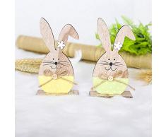Nrpfell Wooden Scaffali DellUovo di Pasqua per LOrnamento del Partito di Pasqua DIY Bunny Lettera Uovo Stand Rack Modello di Coniglio Decorazione di Pasqua per La Casa
