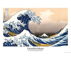 1art1 Katsushika Hokusai Poster La Grande Onda di Kanagawa Stampa 91x61 cm