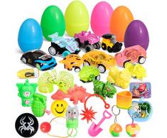 Prextex 30 Uova di Pasqua Giocattolo Riempite con Mini Giochi e Gadget
