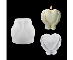 Zayookey Mano Tenendo Cuore Stampi in Silicone, 3D Forma Di Cuore Stampo in Resina, Heart Resin Mold Stampo in Resina Epossidica Candela Muffa per DIY Sapone Decorazione Casa Artigianati (Heart Shape)