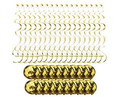 18pcs Decorazioni Feste Appendere a Spirale, Decorazioni Soffitti a Spirale Oro, Riutilizzabili Stelle Filanti a Spirale, Ghirlanda a Spirale per Baby Shower,Matrimonio,Natale,Forniture Bomboniere