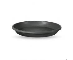 Veca - Sottovaso cilindrico, 37 cm, colore: antracite, per vaso da 40cm