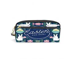 CHENHONG Astuccio in pelle morbido stampato per trucchi, trousse a forma di uovo di Pasqua, cartoline, poster, bandierine, vettori cosmetici, accessori per donne e ragazze