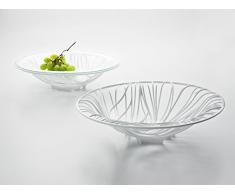 Bugatti 21-FLORA1U/VE Flora Centro Tavola con Vetro, Bianco