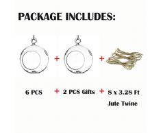 Nuptio Candelabro di Vetro Appeso, Ristorante Romantico Matrimonio Decorazione a lume di Candela, Decorazione della casa Palla di Vetro, Decorazione candeliere di Cristallo (6 PCS + 2 PCS)