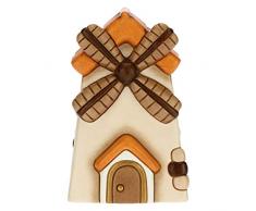 THUN - Statuina Presepe Mulino a Vento - Decorazioni Natale Casa - Linea Presepe Classico - Ceramica - 7,5 x 7,5 x 12,5 h cm