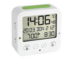 TFA Dostmann Radio Sveglia, Bianco/Verde, 3.3 cm x 8.1 cm x 8.1 cm