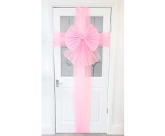 Christmas Concepts® Fiocco per Porta Decorativo Fai da Te con Decorazione a Strass - Matrimonio/Feste/Natale (Rosa Confetto)