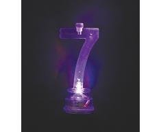 Unique Party 37537 - Candela di Compleanno Numero 7 Cambia Colore Lampeggiante Portacandela Con 4 Candele