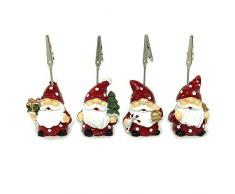 Babbo Natale Rosso con Pinza segnaposto Porta Foto per addobbo tavola di Natale Decorazioni Natalizie Set da 12