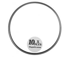 QVS - Specchio cosmetico ingranditore, ingrandimento 10x, con ventose