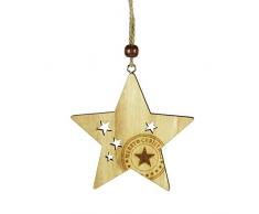 STEFANAZZI Set 12 Pezzi Stella in Legno Decorazioni per Albero di Natale addobbi Natalizi da Appendere per Decorare la casa segnaposto Decorazioni per ghirlande