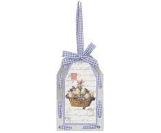 61642 Clayre & Eef - Decorazione - Appendino decorativo di pasqua - Cartellino - Cesto / Uova ca. 8 x 8 cm
