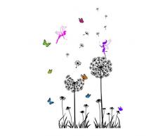 Anmain Removibile Adesivi Murali Aereo Sticker Muro Dente Di Leone Elfo Adesivo Pareti Semplice Wall Stickers Decorazioni Per Interni Farfalla Colorata Adesivi Finestre Arredamento Parete
