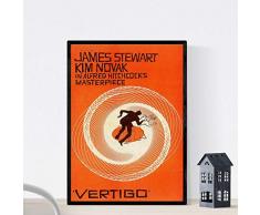 Nacnic Vintage Poster Poster del Film Vintage Vertigo - Hitchcock. Formato A4