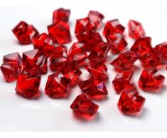 50 x acrilico di ghiaccio – Matrimonio Decorazione della tavola – Vaso Fillers, Acrilico, Red, 2 cm
