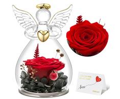 Sunia Figurine Angelo Regalo per la Nonna Eterno Fiori per Sempre Angelo Rosa Regalo per le Donne Mamma Nonna a Natale Compleanno Regalo per la Festa della Mamma