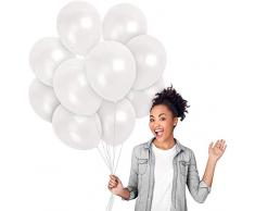 Palloncini Compleanno, 100 Palloncini Bianchi, palloncini compleanno bambina e bambino, palloncini bianchi e bianco, palloncino feste, palloncini gonfiabili, palloncini compleanno elio