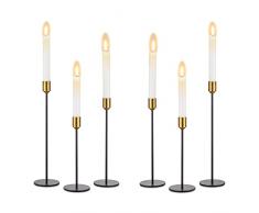 Inweder Portacandele Candeliere Deco Soggiorno - Set di 6 Portacandele Conici Candelieri Parte Superiore Ottone Portacandele Centrotavola Festa Nozze Decorazioni Casa Adatta Candele 2cm Diametro