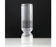 Z&y GLAA Vaso Vetro Trasparente Semplice Decorazione da Tavolo Soggiorno Arti Arti Decorative Floreali-Transparent