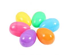 WEIHUIMEI 12 Pezzi Uova di Pasqua vuote Stampate Mini Uovo da Appendere Decorazione per Pasqua Albero Fai da Te Pittura Uovo con Corda (Colori Casuali)