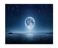murando Carta da parati 350x256 cm Fotomurali in TNT Murale alla moda Decorazione da Muro XXL Poster Gigante Design Carta per pareti Moon mare notte paradiso stella luna c-A-0036-a-a