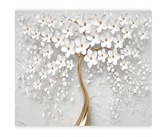 murando Carta da parati Fiori Magnolia 350x256 cm Fotomurali in TNT Murale alla moda Decorazione da Muro XXL Poster Gigante Design Carta per pareti Oriente oro bianco b-B-0475-a-a