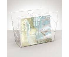 Zeller 17718 Portariviste, Metallo, Argento, 39x17.5x27 cm