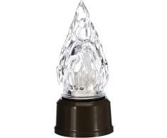 Lumino Votivo elettrico Fiamma in Vetro – durata 365 giorni Luce eterna cimitero Annuale h. 15 cm x 7 cm con base ad intermittenza