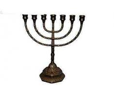 Candelabro Menorah ottone brunito 7 braccia medio Ebraico