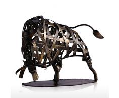 Tooarts Statue Decorative, Metallo Scultura in Ferro Intrecciato Bestiame Arredamento Per La Casa Articoli Artigianali Fatti a Mano