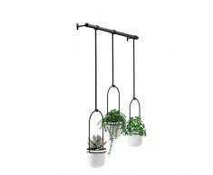 Umbra TRIFLORA Vaso da Fiori Sospeso per Finestra Bianco/Nero