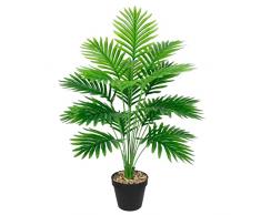AIVORIUY Pianta Finta da Interno Piante Artificiale Albero di Areca Palma Foglia con Vaso 84CM Hawaiian Tropic Party Plastica Palma Pianta per Decorazioni Casa Balconi Soggiorno Bagno