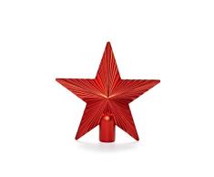 HEITMANN DECO - Puntale per Albero di Natale, in plastica, Rosso, 20 x 19 cm