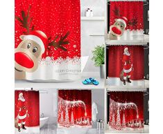 ZHAOZX Natale Babbo Natale Tenda da Bagno Decorazioni Natalizie per la casa Ornamenti Natalizi Regali di Natale Capodanno