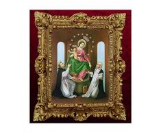 Pompeji - Quadro religioso Maria Gesù Ikonen antico con cornice 45 x 38 cm Our Lady of Pompei Madonna di Pompei Madonna di Pompei Madonna di Pompei
