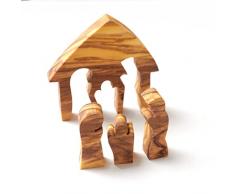 KASSIS Legno dulivo Decorazione Natalizia presepe Puzzle Tavolo Decorazione presepe da Betlemme 6,50 x 6 cm
